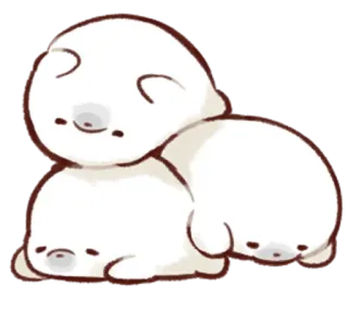 😌 fofo, animal, branco, sonolento, relaxante telegram sticker