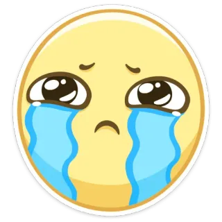 😭 эмодзи, грустный, плачущий, слезы, выражение, чувство, расстроенный telegram sticker