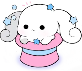 ☁ 귀여운, 캐릭터, 동물, 별, 모자, 마법 telegram sticker