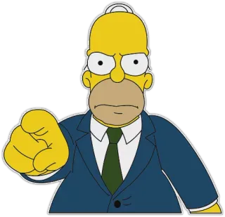 👆 Homer Simpson The Simpsons Homer Simpson, cartoon character, animated, the simpsons, pointing telegram sticker