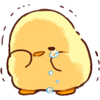 😢 sad, crying, chick, tears, cute, emotional telegram sticker