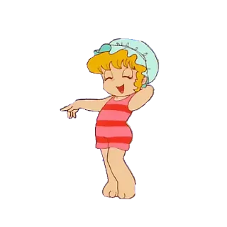 🚿 Dibujo animado, Chica, Natación, Traje de baño telegram sticker