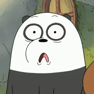 😱 Panda We Bare Bears Мультфильм, Медведь, Панда, Смешной, Милый, Удивлённый whatsapp sticker