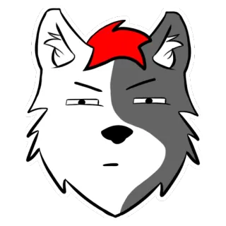 😒 волк, животное, мультфильм, наклейка, фурри, милый, собака, голова telegram sticker