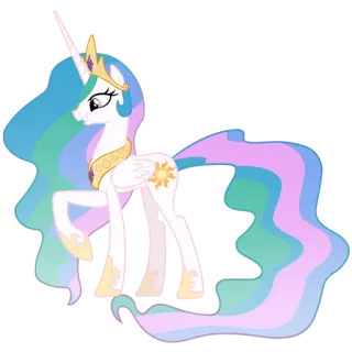 😀 Princess Celestia My Little Pony principessa, pony, celestia, mlp, unicorno, magia, cavallo, cartone animato telegram sticker
