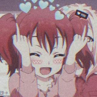 🖕 Anime, Dito medio, Offensivo, Cartoni animati, Cuori telegram sticker