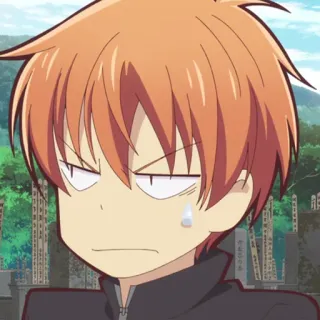 🐱 Kyo Sohma Fruits Basket anime, cartoon, manga, kyo sohma, fruits basket, angry, cute telegram sticker