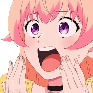 😳 anime, chocado, surpreso, personagem, mulher, expressão, fofo telegram sticker
