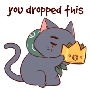 👑 you dropped this cat, crown, cute, animal, you dropped this telegram sticker