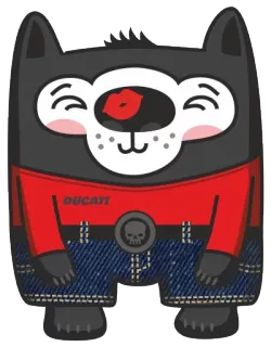 😁 DUCATI 개, 동물, 스티커, 만화, 두카티 telegram sticker