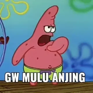 😠 Patrick Star Spongebob Squarepants GW MULU ANJING Patrick Estrela, Bob Esponja, Desenho animado, Meme, Ofensivo whatsapp sticker