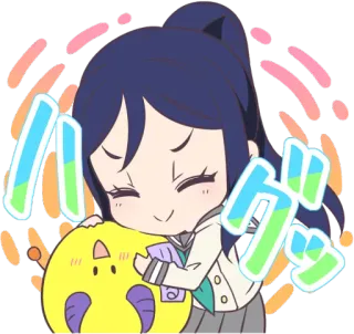 😝 ハグ Anime, Kreskówka, Przytulanie, Słodkie, Kawaii telegram sticker