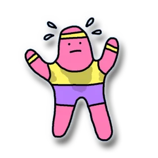 💪 漫画, 運動, フィットネス, 汗, キャラクター, ワークアウト telegram sticker