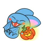 🤣 ค้างคาว, ฮาโลวีน, ฟักทอง, น่ารัก, การ์ตูน telegram sticker