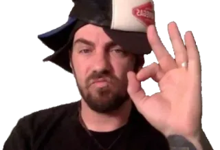 👌 man, hand gesture, okay sign, face, expression, beard telegram sticker