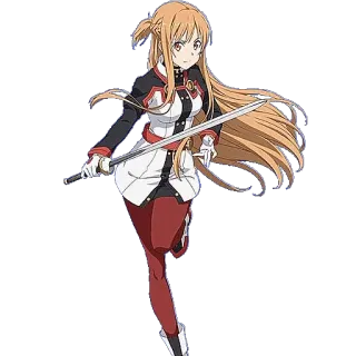 😏 Asuna Yuuki Sword Art Online อนิเมะ, ดาบ, ตัวละคร, แฟนตาซี, อาสึนะ ยูกิ, ซอร์ดอาร์ตออนไลน์, อาวุธ, นักดาบ telegram sticker