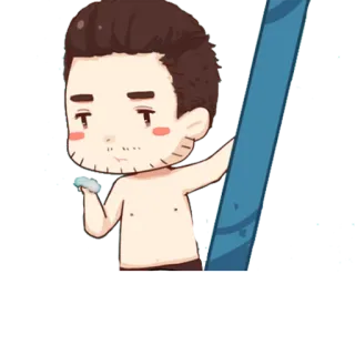 🤗 cartoon, man, swimming, towel telegram sticker