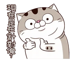 😊 現在是在針對我? gato, lindo, pregunta, animal, pegatina whatsapp sticker