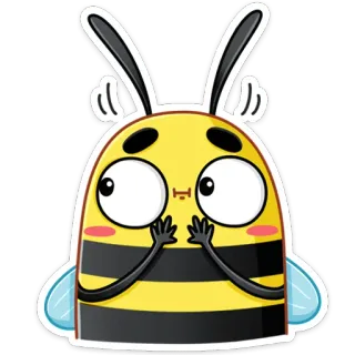 👀 ハチ, 漫画, 動物, 昆虫, 可愛い, 面白い telegram sticker