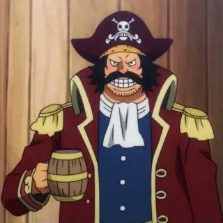 🍺 Gol D. Roger One Piece Anime, Pirate, One Piece, Gol D. Roger, Capitaine, Roi des pirates, Crâne, Chapeau telegram sticker