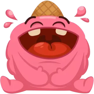 😂 мороженое, десерт, мультфильм, смешной, милый, счастливый telegram sticker