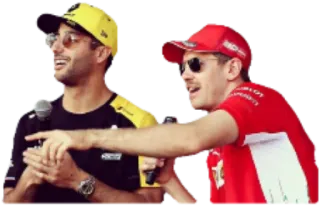 😆 sport, corse, formula 1, daniel ricciardo, sebastian vettel telegram sticker
