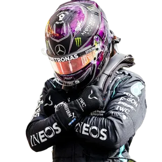 ✊ Lewis Hamilton course, formule 1, pilote, casque, sport automobile whatsapp sticker