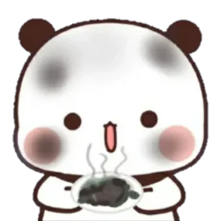💘 Panda, Słodkie, Jedzenie, Zwierzę, Kawaii, Niedźwiedź telegram sticker
