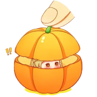 🙈 милый, тыква, аниме, хэллоуин, каваий, девочка telegram sticker