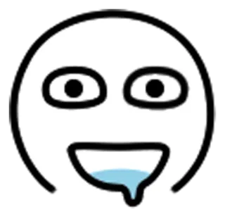 😓 Emoji, Wajah, Senang, Ekspresi, Ngeces, Mulut telegram sticker
