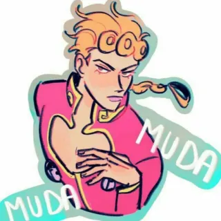 😐 MUDA MUDA Anime, Sticker, Manga, MUDA, JoJo's Bizarre Adventure, Giorno Giovanna telegram sticker