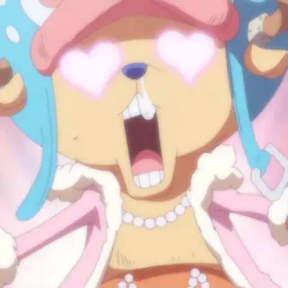 😍 Tony Tony Chopper One Piece Animé, Dessin animé, Coeurs, Mignon, Excité telegram sticker