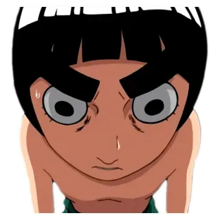 😰 Rock Lee Naruto anime, manga, Rock Lee, serious, determined telegram sticker