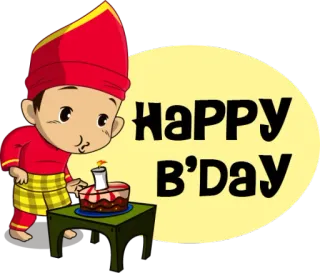 🎂 Happy B'Day ulang tahun, perayaan, kue, lilin, anak laki-laki telegram sticker