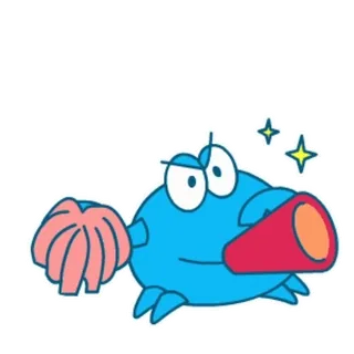 🗣 Cartoon, Monster, Skurril, Lustig, Blau, Niedlich whatsapp sticker