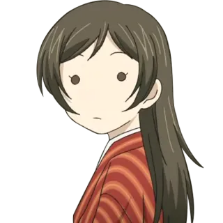 😐 Anime, Ragazza, Seria, Carina, Abbigliamento tradizionale telegram sticker