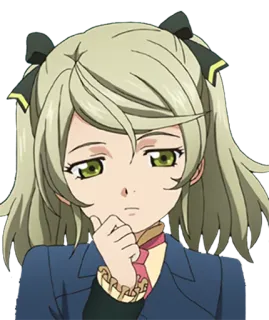 🤔 ragazza anime, personaggio, illustrazione, femmina, pensierosa, carina, cartone animato whatsapp sticker