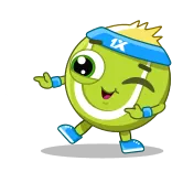 😉 Мультфильм, Талисман, Персонаж, Милый, Анимированный, Спорт, Теннис whatsapp sticker