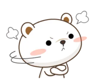 😤 enojado, oso, dibujos animados, lindo, frustrado, oso blanco telegram sticker