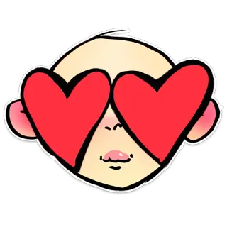 😍 amour, coeurs, yeux, dessin animé, bébé telegram sticker