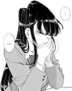🤧 Komi Shouko Komi Can't Communicate Kidkun Komi não consegue se comunicar, Anime, Mangá, Shoko Komi, Tímida, Garota Anime, Uniforme escolar whatsapp sticker