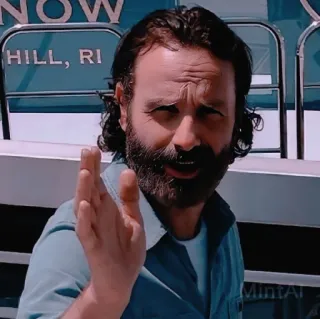 👋 Rick Grimes The Walking Dead ходячие мертвецы, рик граймс, эндрю линкольн, телесериал whatsapp sticker