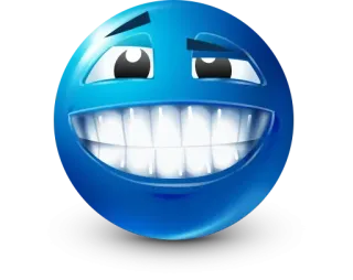🤩 Emoji, Smiley, Cara, Azul whatsapp sticker