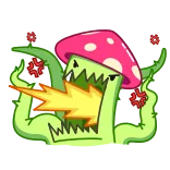 😡 champignon, monstre, dessin animé, plante, feu, fantaisie, en colère whatsapp sticker