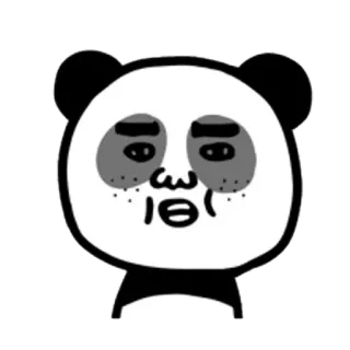 😊 熊猫, 卡通, 动物, 困, 搞笑 telegram sticker