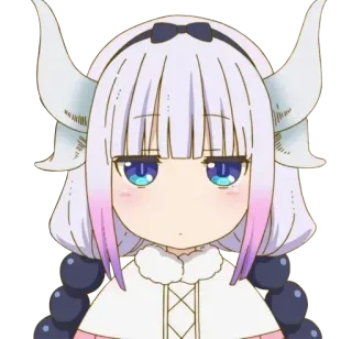 😒 Kanna Kamui Miss Kobayashi's Dragon Maid anime, dragon, Kanna, cute, kawaii, cartoon telegram sticker