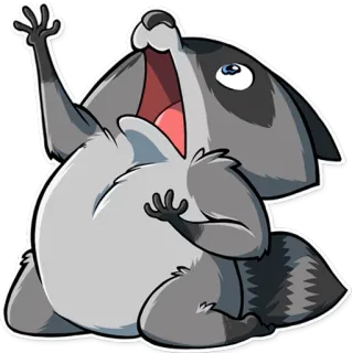 💔 너구리, 동물, 귀여운, 만화, 스티커, 포유류, 회색 telegram sticker