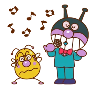 🐼 kreskówka, postać, anime, nuty, śpiewanie, mikrofon telegram sticker