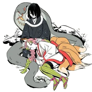 😴 Mitsuri Kanroji Demon Slayer Anime, Coppia, Serpente, Demon Slayer, Mitsuri, Kanroji, Obanai telegram sticker