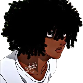🦔 melsvt4 person, character, afro, portrait, eyes, face whatsapp sticker